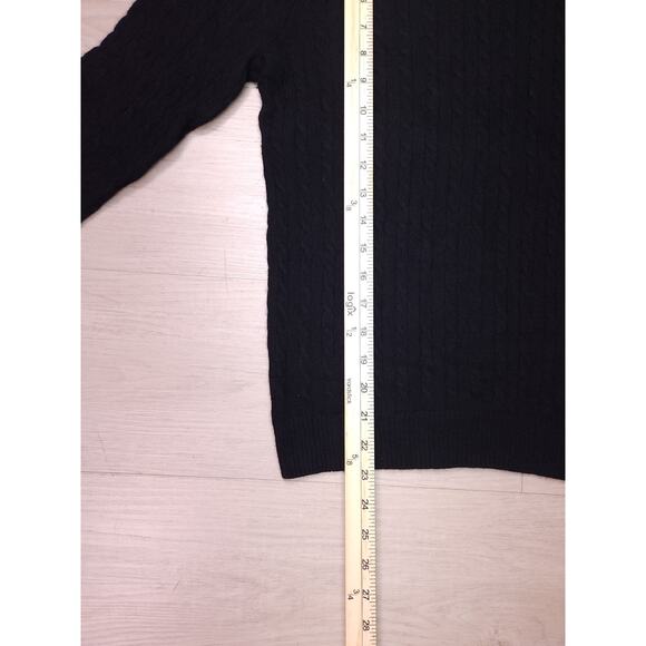 J. Crew Collection Italian Cashmere Sweater – Black Cable Knit, Size M - Picture 7 of 12